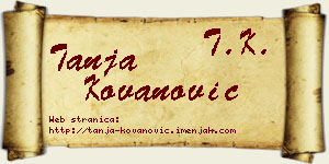 Tanja Kovanović vizit kartica